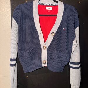 Tommy Hilfiger Navy and Gray Cardigan